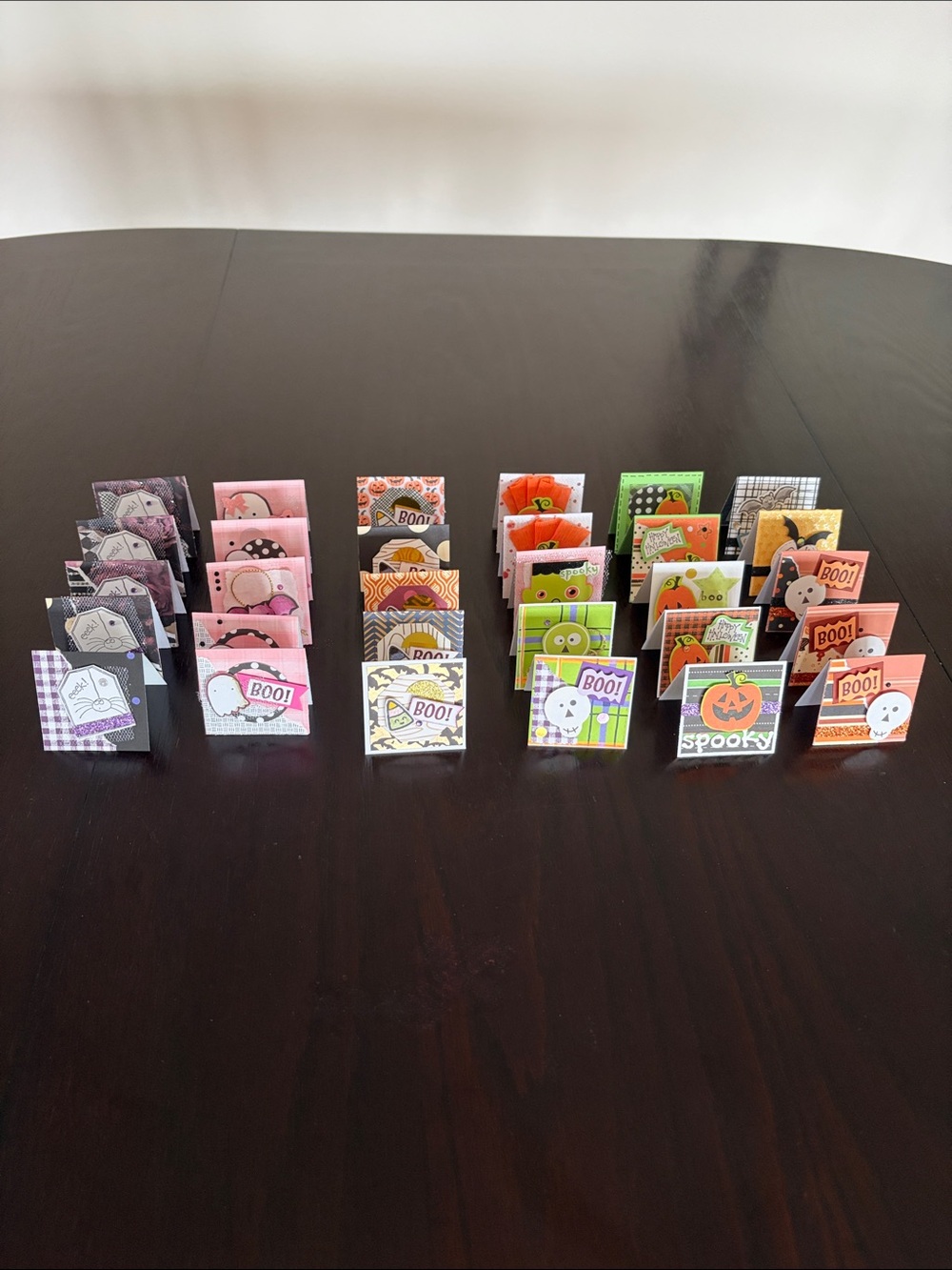 New Handmade Halloween Mini Foldable Surprise Cards - Set of 30, Colorful 2 x 2